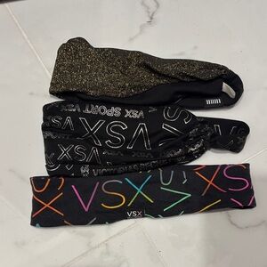 Victoria's Secret Black and Gold Headband Trio